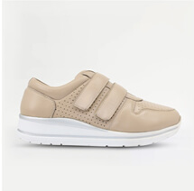 Wide EE Fit Touch Fasten Leather Trainers - LJ948